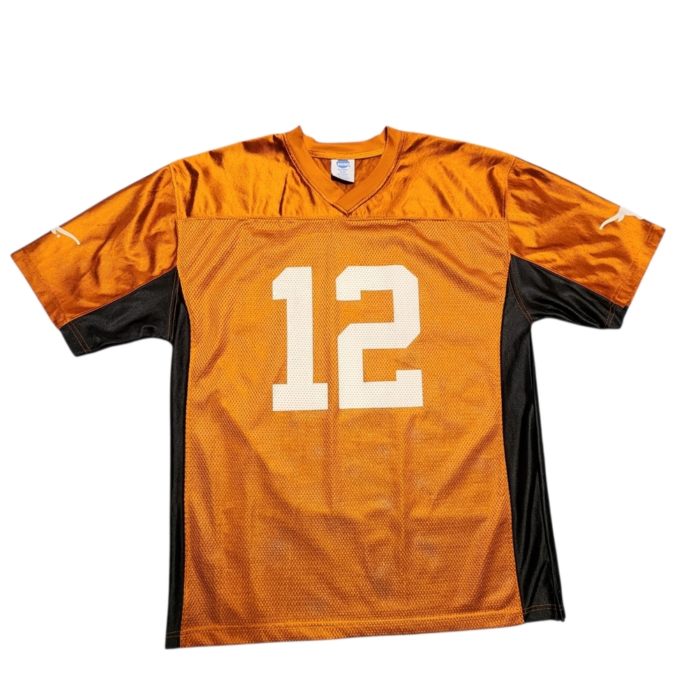 VINTAGE Texas Longhorns Football Jersey #12 NCAA Large Polyester Mesh KA Inc.
